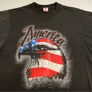 Vintage Single Stitch America Eagle T Shirt Size XL